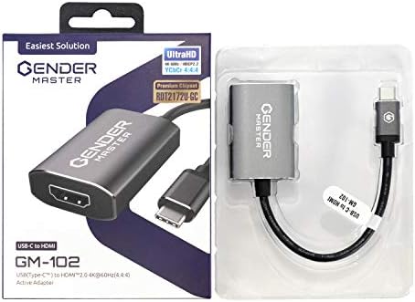 GenderMaster ממיר פעיל 4K 60Hz YCBCR 4: 4: 4, USB ל- HDMI 2.0 4K@60Hz מתאם פעיל התואם ל- MacBook