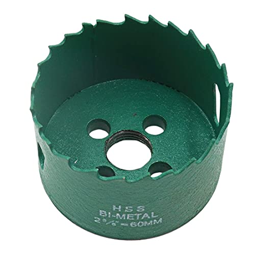 60 ממ / 2-3 / 8 אינץ דו מתכת חור מסורים קצת שן חיתוך עבור שהחור לוח עץ מתכת פלסטיק סיבית, ירוק