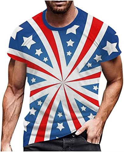 חולצות דגל אמריקאיות שלמות לגברים 2023 צוות קיץ צוואר שרוול קצר טיז גרפי רביעי ביולי חולצות T פטריוטיות