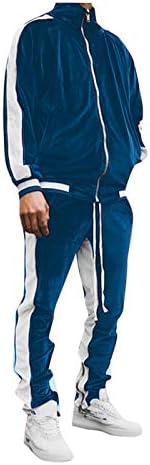 מעילי סוויטת Mens Suite של iopqo חליפת קטיפה בגדי ספורט חליפת ניגודיות דש סגנון חורפי לגברים גברים גברים