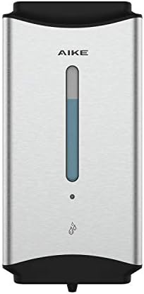 Aike Automatic Dispenser מסחרי - מתקן נוזלים רכוב קיר גימור נירוסטה 1100 מל קיבולת גדולה