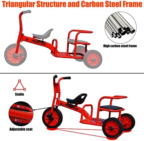 תלת אופן לילדים לרוכבים בגילאי 2+, מעון יום לגיל הרך לילדים תלת אופן טנדם, ציוד גן שעשועים חיצוני ילדים,