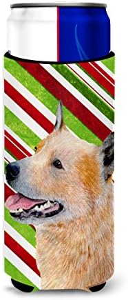 אוצרות קרוליין LH92227MUK בקר אוסטרלי כלב סוכריות קני קני חג חג מולד אולטרה חיבוק לפחיות רזות, יכול שרוול קריר