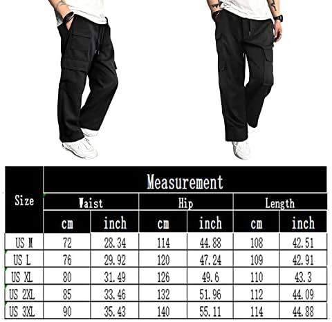 מכנסי מטען לגברים נינוחים בכושר שרציפים מכנסי טרנינג מכנסי טיול אתלטים עם ריבוי כיס