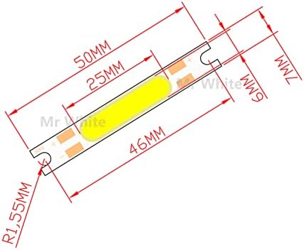 10 יחידות allcob 50 ממ 7 ממ LED COB יצרן הפוך שבב הפוך מקור אור לומן גבוה 3W-5W COB LAME
