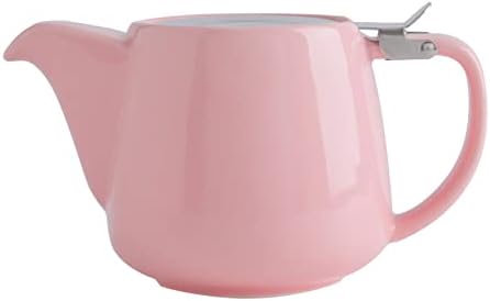 HWAGUI - קומקום קרמי עם פלידת נירוסטה לתה רופף ותה פורח, סיר תה קרמיקה עמיד בחום וקומקום תה, יצרנית תה