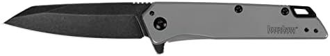 סכין כיס ישירה שגויה של קרשו; 2.9 אינץ'. להב גימור שחור 4 קר13 תחמוצת שחורה, ידית גימור אבן נירוסטה מצוידת
