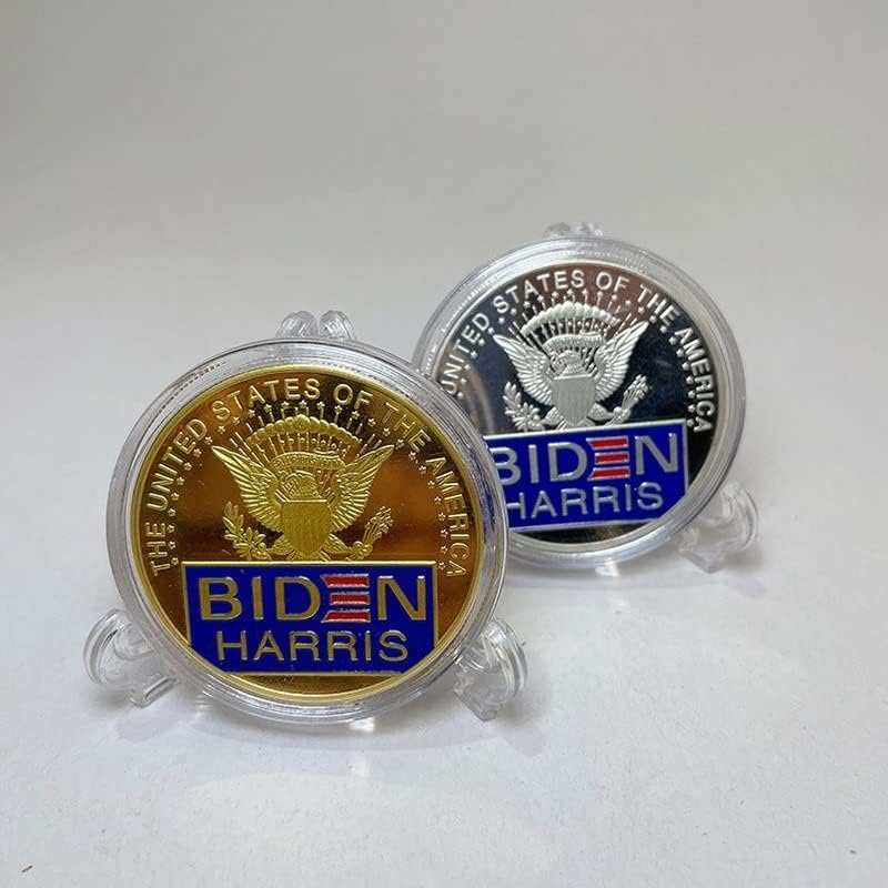 2021 נשיא ארהב ביידן ואשתו של אשתו מדליון זיכרון מצופה מכסף מצוין מטבע זיכרון זהב מצויר מטבע זיכרון