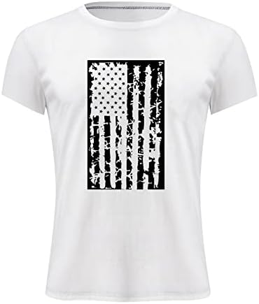 חייל UBST חולצות שרוול קצר עבור גברים, 4 ביולי רטרו דגל אמריקאי חולצת טריקו של שריר קיץ דק-כושר טופ טופיות