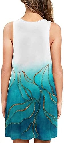 MTSDJSKF שמלות קיץ נשים, דפוס מודפס בתוספת גודל גודל ללא שרוולים חוף חוף שמלת קיץ מזדמנים לנשים