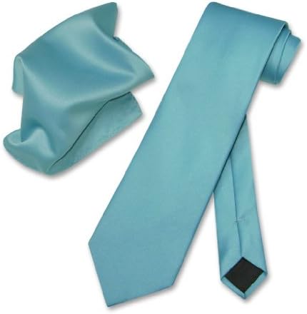וזוביו נאפולי מוצק טורקיז אקווה כחול עניבה ממחטה גברים של צוואר עניבת סט