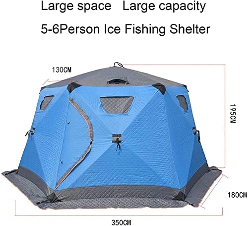 אוהל הייבינג 5-6 אדם גדול חלל גדול אוהל דיג קרח מקלט לחורף קמפינג קמפינג מרופד נושם אטום כותנה מעובה אוהל