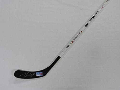 מארק סטאל חתום הוקי מקל ניו יורק ריינג'רס חתימה על חתימה של גביע סטנלי - מקלות NHL עם חתימה