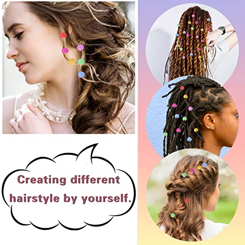 50 יחידות קשת צבע שיער חרוזים, מיני פלסטיק קליפ על חרוזים עבור בנות שיער אקריליק שנות ה -90 שיער אביזרי