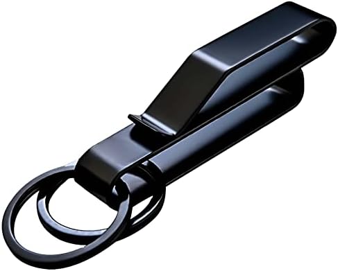 מחזיק מפתח חגורה, קליפ מפתח לחגורה של נירוסטה עם נירוסטה עם 2 טבעות מפתח ניתנות לניתוק מחזיק טבעת