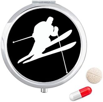 סקי חורף ספורט שחור מתאר גלולת מקרה כיס רפואת אחסון תיבת מיכל מתקן