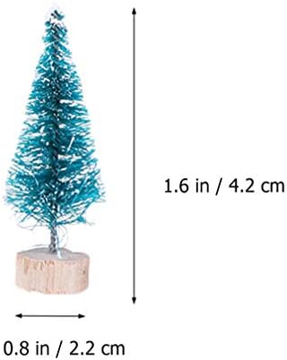 סט קרצוף המוטון 27 יחידות עץ חג המולד דגם עצי סיסל חג המולד מיני עץ מלאכותי שלג עצי כפור עם בסיס עץ לחג המולד