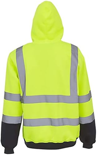 מעיל בטיחות נראות גבוה של Wenkomg1 עם כיס יוניסקס חיצוני ז'קט ברדס כיתה 3 הלבשה היי ויס חולצות קפוצ'ון