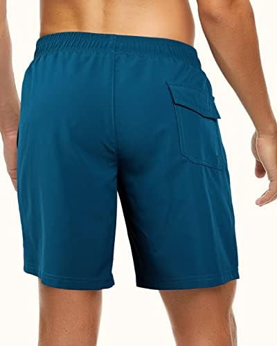 מכנסיים קצרים לשחות בגד ים לגברים עם אוניית דחיסה מכנסיים קצרים לשחות יבשים מהירים עם כיסי בטנת רשת