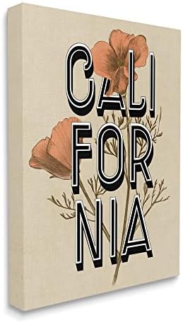 תעשיות סטופל מדינת קליפורניה טיפוגרפיה פרחונית פריחת פרג פרג, עיצוב מאת דפנה פולסלי