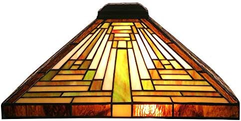 ווייג ' ומיי טיפאני סגנון כיכר מנורת צל החלפת מנורת שולחן, 19.3-אינץ אלכסוני, צבעוני, 1 יחידות.