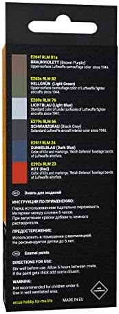 Arcus 2005 צבעי אמייל קבעו את Luftwaffe הגנה על הרייך JG7 6 צבעים בסט