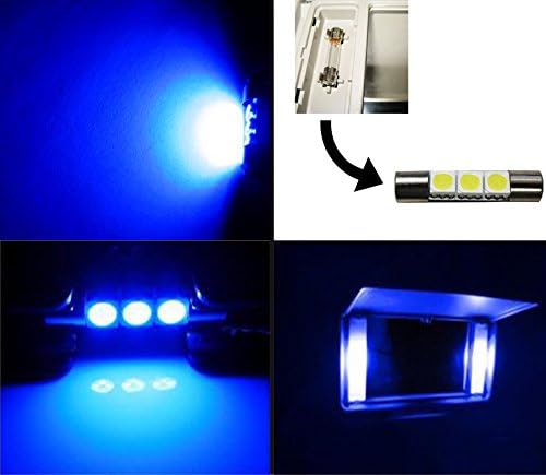 IG-Zakt Fit 2008-2015 Toyota Venza Ultra Blue LED חבילת נורות עבור Vanity/Sunvisor