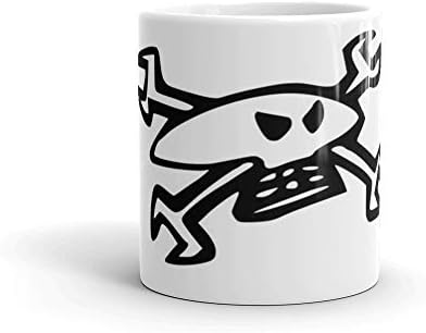 לוגו גולגולת גיא מרטין 11 עוז קרמיקה לבנה.ספל קפה קרמי של 11 אונקיות מהווה גם כוס תה נהדרת עם ידית ג ' גדולה וקלה
