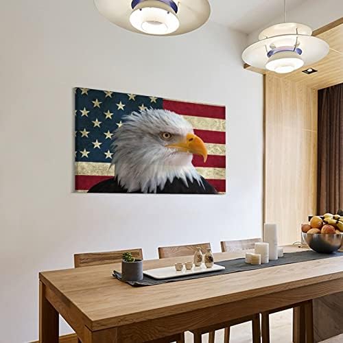 בציר אמריקאי דגל קירח נשר בד קיר אמנות תליית ציור יצירות אמנות לבית מודרני קיר קישוט מתנה