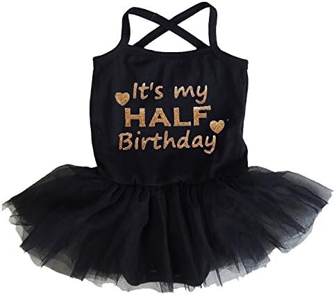 קירי סוי תינוקת חצי יום הולדת שחור טול טוטו שמלת גוף גוף
