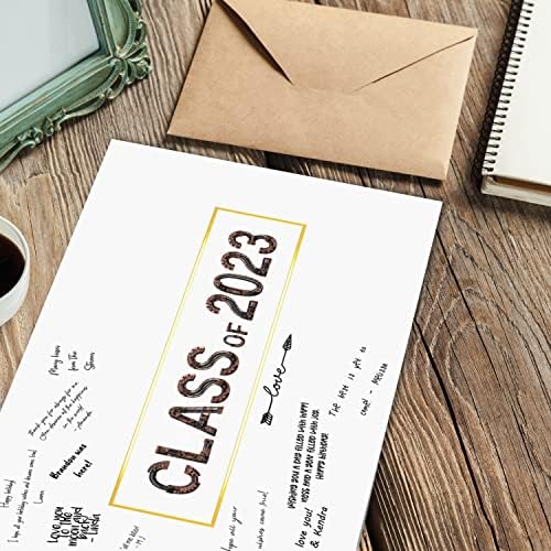 4 קישוטים לסיום גיבורים בכיתה של 2023-לוח כרטיס פרימיום למינציה קישוט מתנה למסיבה עם נייר זהב 3 ד-עיצוב ומיוצר