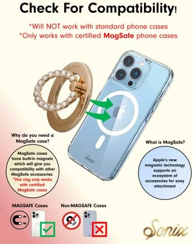 Sonix Checkmate Pink Orange Case + טבעת מגנטית עבור Magsafe iPhone 14 Pro