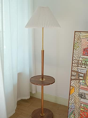 JKUYWX רטרו מנורת רצפה סלון מיטה ליד מיטה נורדי חדר שינה עץ מוצק מנורת רצפה אמריקאית