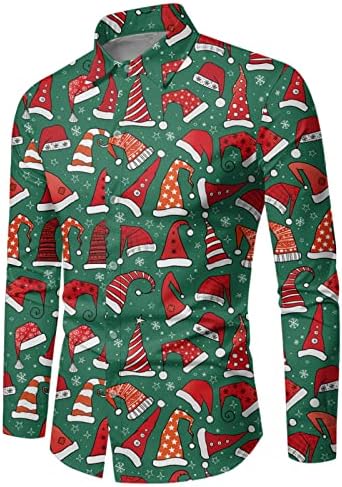Wybaxz 2022 חג המולד סתיו סתיו חורף חולצות חג מולד שרוול ארוך הדפס מלא חולצות אווירה מצחיקות
