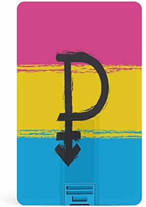 סמל גאווה של Pansexual ודגל כונן פלאש USB בכונן אשראי בהתאמה אישית של כונן זיכרון מקל מתנות מקש USB