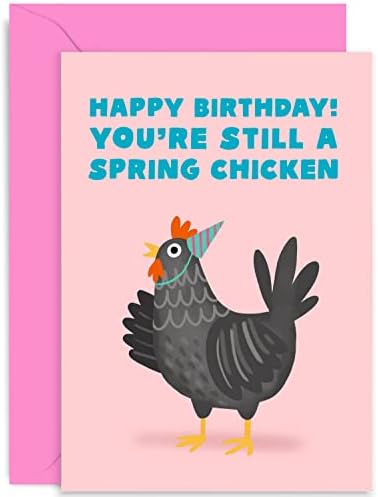 אולד אנגלית ושות 'אביב עוף עוף מצחיק כרטיס יום הולדת שמח - כרטיס יום הולדת עם עוף חמוד לאמא, אבא, דוד,