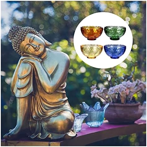 Jtwmy Crystal Buddha מציע קערות בודהיזם כוסות קערת מים צבעוניות המציעות קערות למדיטציה מזבח בודהיסט