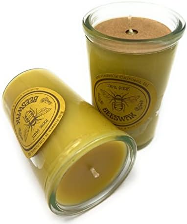 Allnations Co Co, נרות שעוות דבורים גולמיים - עד 34 שעות - ניחוח דבש טבעי - ללא עישון - שריפה נקייה