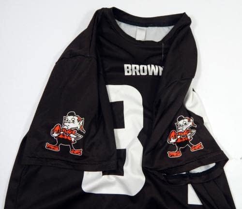 קליבלנד בראונס 84 משחק נעשה שימוש בראון אימון חולצת אימון ג'רזי L DP45230 - משחק NFL לא חתום