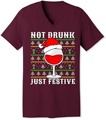 לא שיכור רק חגיגי מסיבת חג המולד חג המולד חגיגי חולצת צוואר