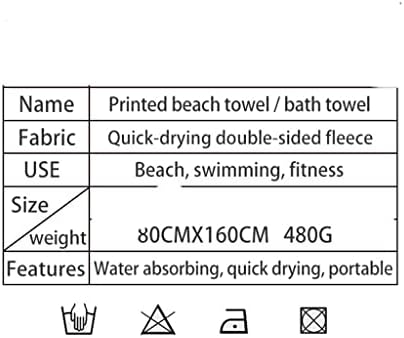 DXMRWJ 2PC הדפס מגבות חוף רכות למגבות בריכות שחייה מהירות יבש מהיר מגבות קמפינג קמפינג אמבטיה