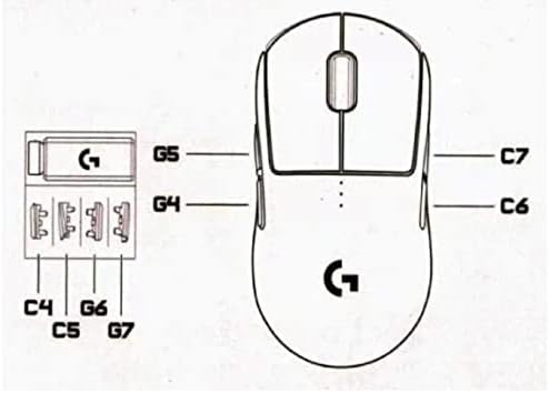 כפתור צדדי וודטונג C4 C5 G6 G7 החלפת כיסוי מפתח צדדי לעכבר Logitech G Pro Wireless Gaming Mouse