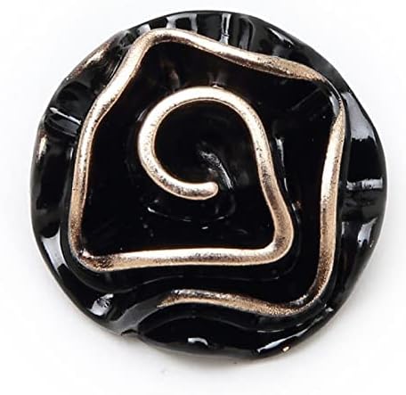 5 יחידות שחור ורד עגול לבוש כפתורי מתכת חומרי DIY לחצני אופנה לאביזרי תפירה מלאכה