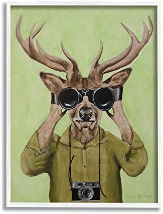 סטופל תעשיות מצחיק חמוד צבי משקפת מצלמה ציור ירוק רקע, עיצוב על ידי קוקו דה פריז