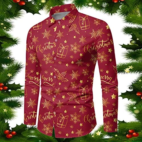 Wybaxz 2022 חג המולד סתיו סתיו חורף חולצות חג מולד שרוול ארוך הדפס מלא חגיג