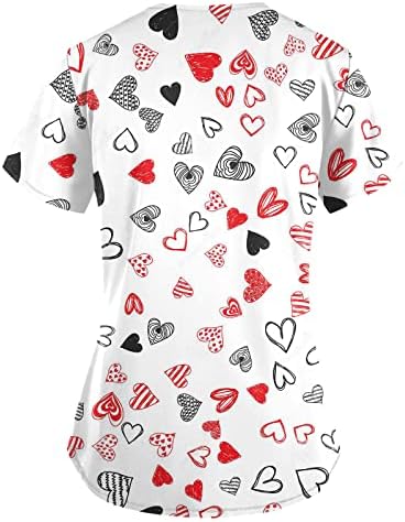 חולצות קיץ של נשים חולצות ולנטיין לנשים טיז גרפי בגדים טרנדיים מתנות ליום האהבה לאופנה שלה מודפס שרוול קצר V