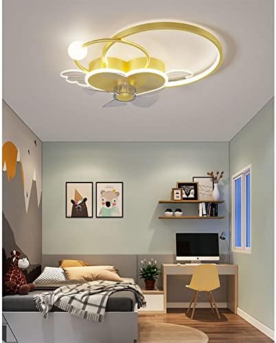 מנורת LED של חדר ילדים Baicaolian עם מאוורר תקרה 45W ללא להבים מאוורר תקרה בחדר השינה עם שלט רחוק