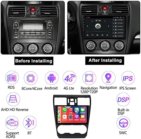 FBKPHSS Android 11.0 רדיו רכב סטריאו תואם ל- Subaru-Forester XV WRX 2013 2014, ניווט GPS רדיו מסך מגע