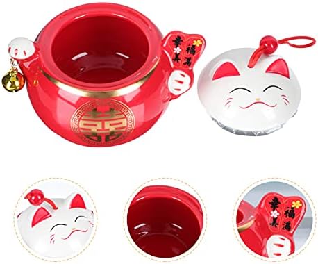 עיצוב חתונה צעצועים Maneki Neko קופסת תכשיטים יפניים חתול ברי מזל חזיר חזיר קרמיקה צנצנות חרסינה עם מכסה קרמיקה