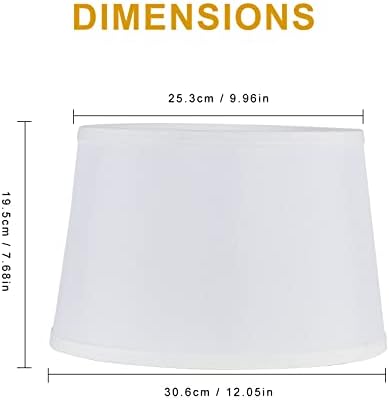 גבורי בינוני לבן מנורת גוונים סט של 2, גדול תוף אהילים עבור שולחן מנורת רצפת אור, בד טבעי פשתן יד בעבודת,